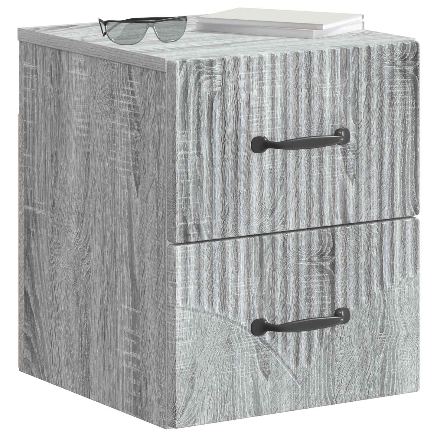 Wall-Mounted Bedside Cabinet Grey Sonoma 34.5 x 33 x 40 cm