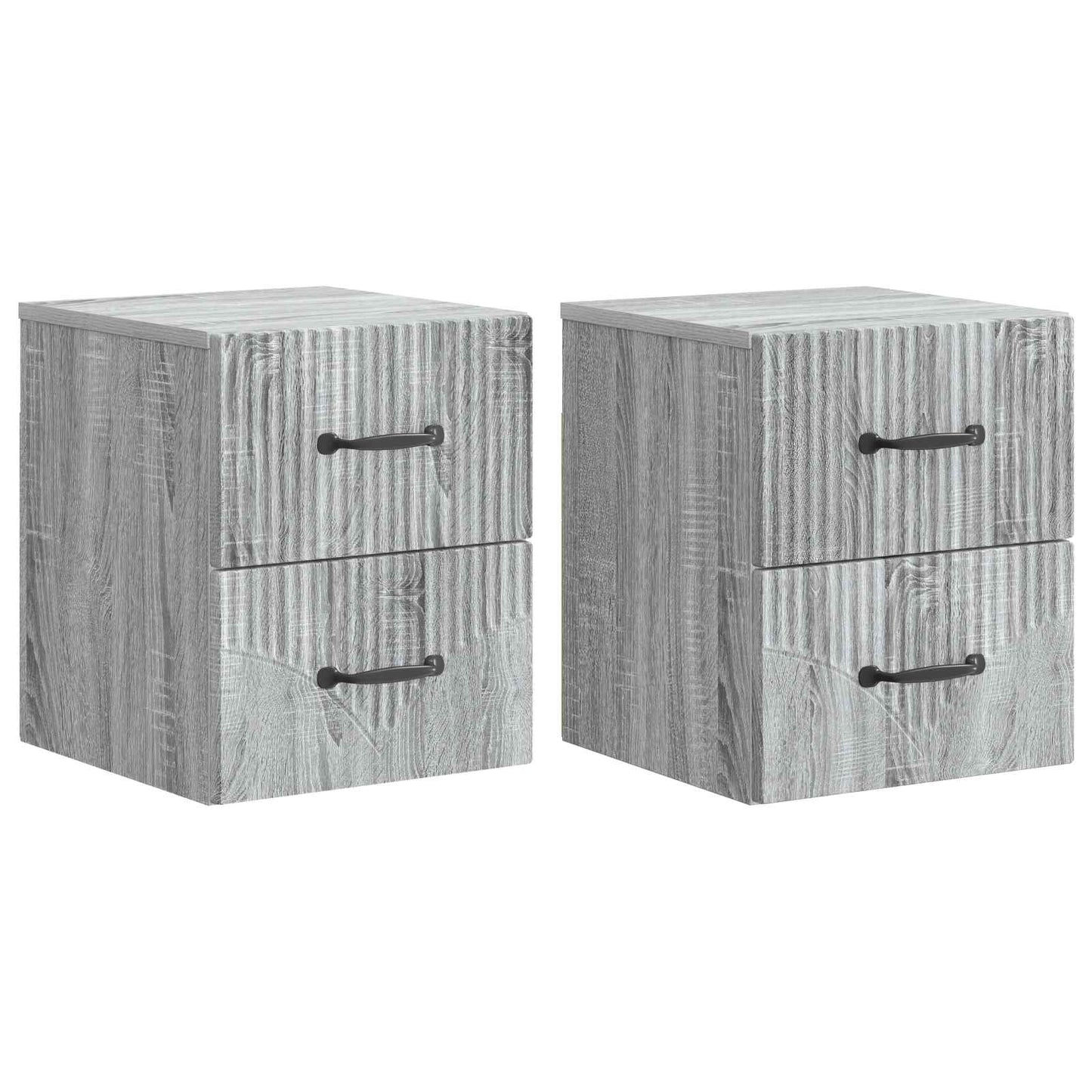 Wall-Mounted Bedside Cabinet 2 pcs Grey Sonoma Engineered Wood