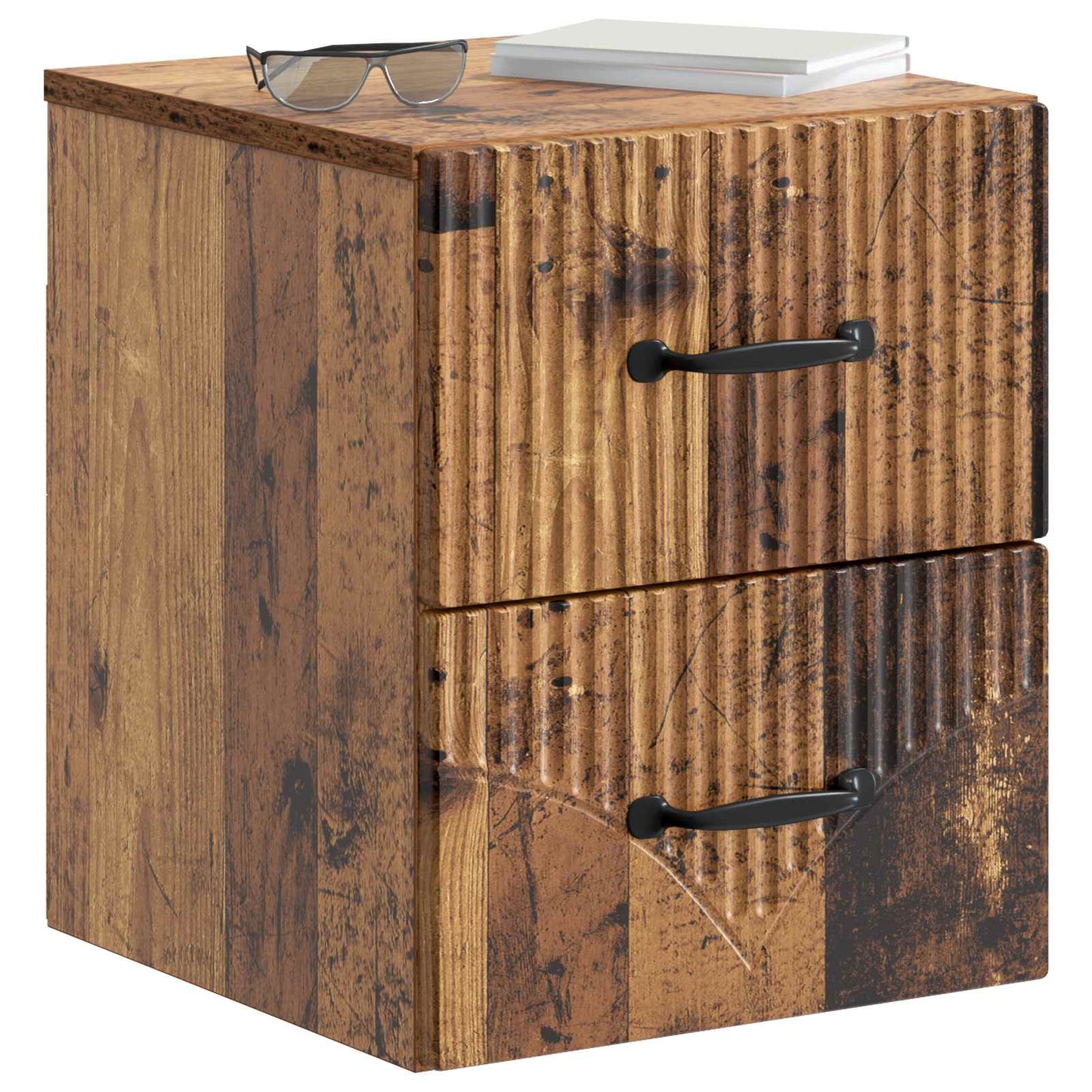 Wall-Mounted Bedside Cabinet Old Wood 34.5 x 33 x 40 cm