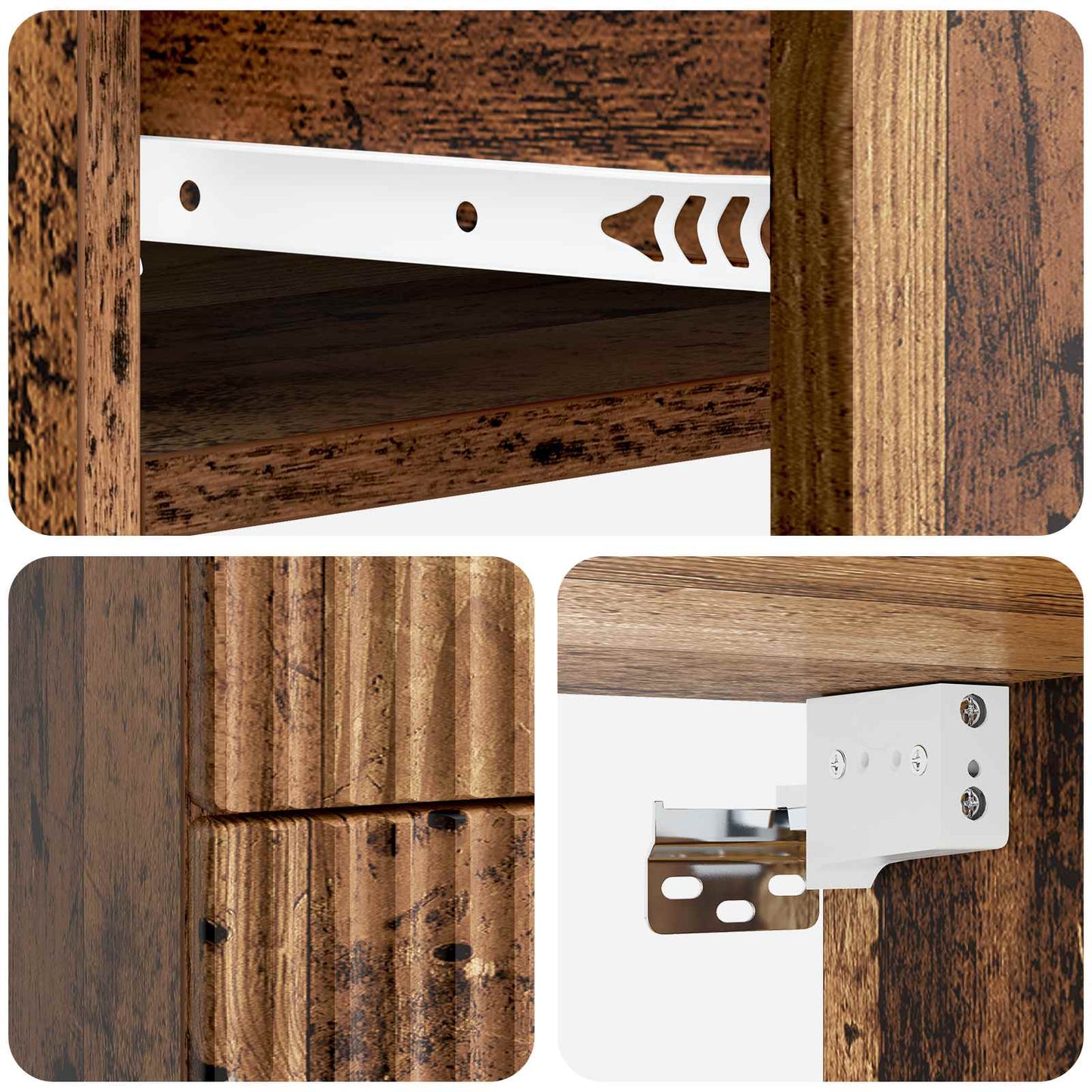 Wall-Mounted Bedside Cabinet 2 pcs Old Wood 34.5 x 33 x 40 cm