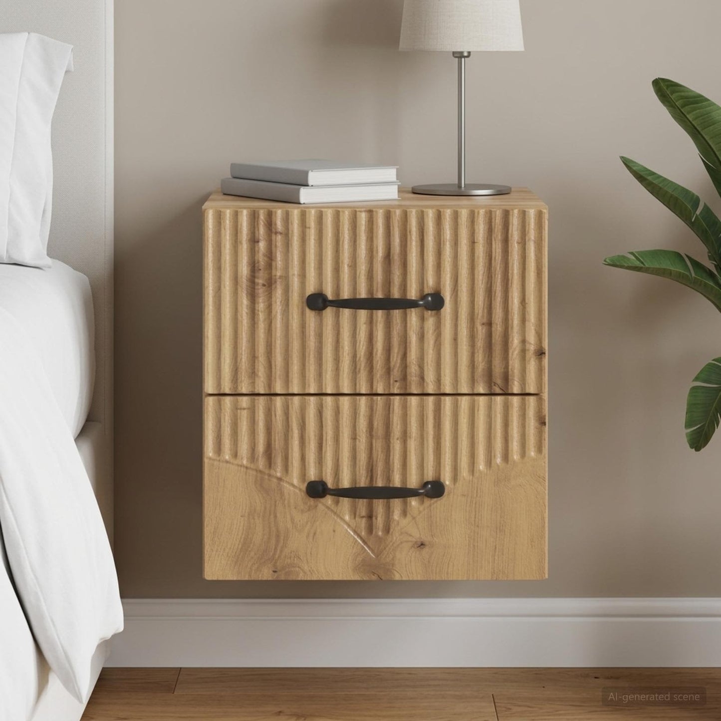 Wall-Mounted Bedside Cabinet Artisan Oak 34.5 x 33 x 40 cm
