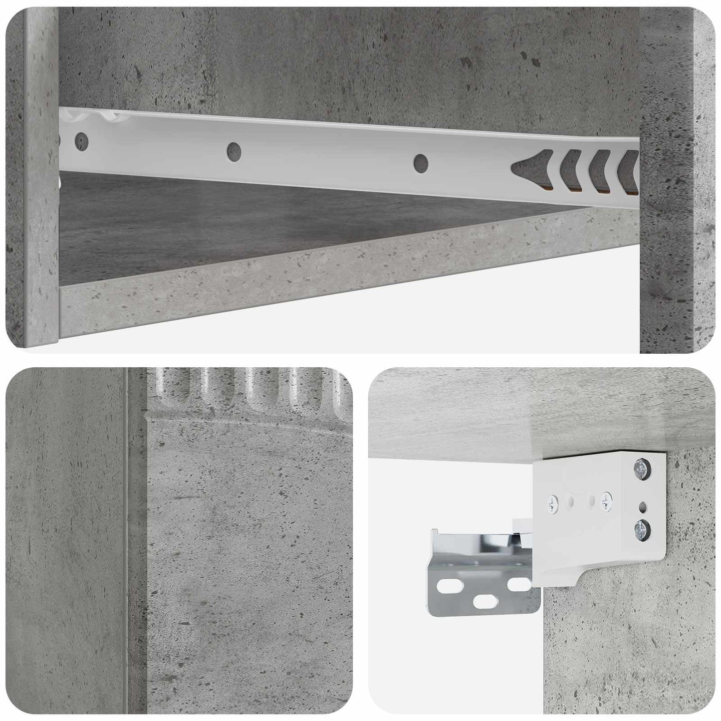 Wall-Mounted Side Table Concrete Grey 59 x 34.5 x 17 cm