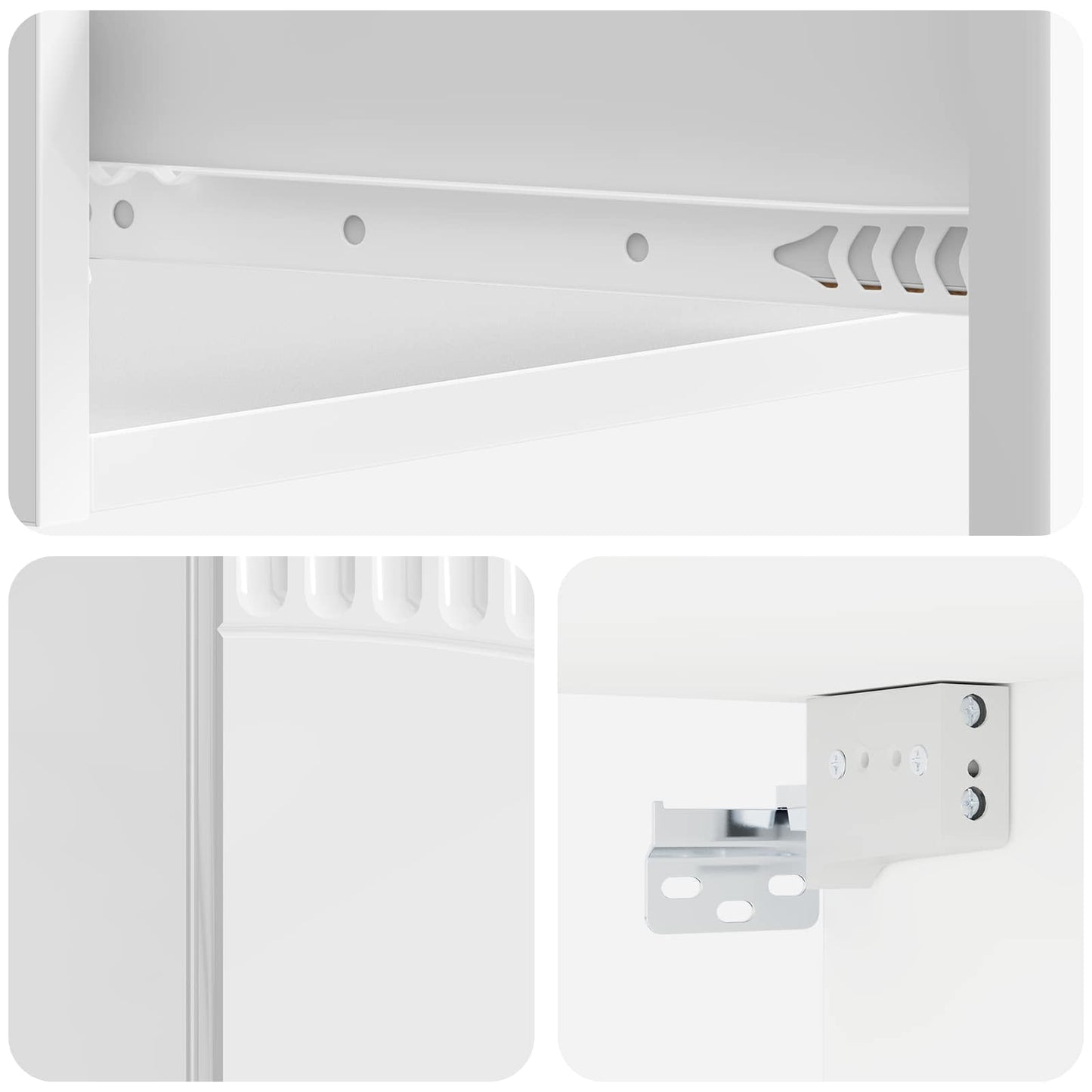 Wall-Mounted Side Table High Gloss White 59 x 34.5 x 17 cm