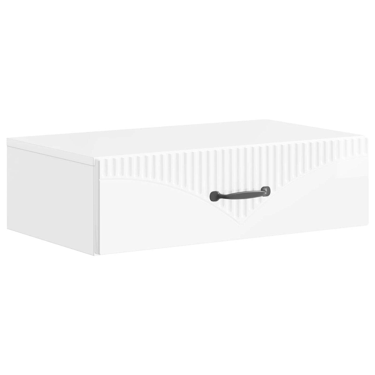 Wall-Mounted Side Table High Gloss White 59 x 34.5 x 17 cm