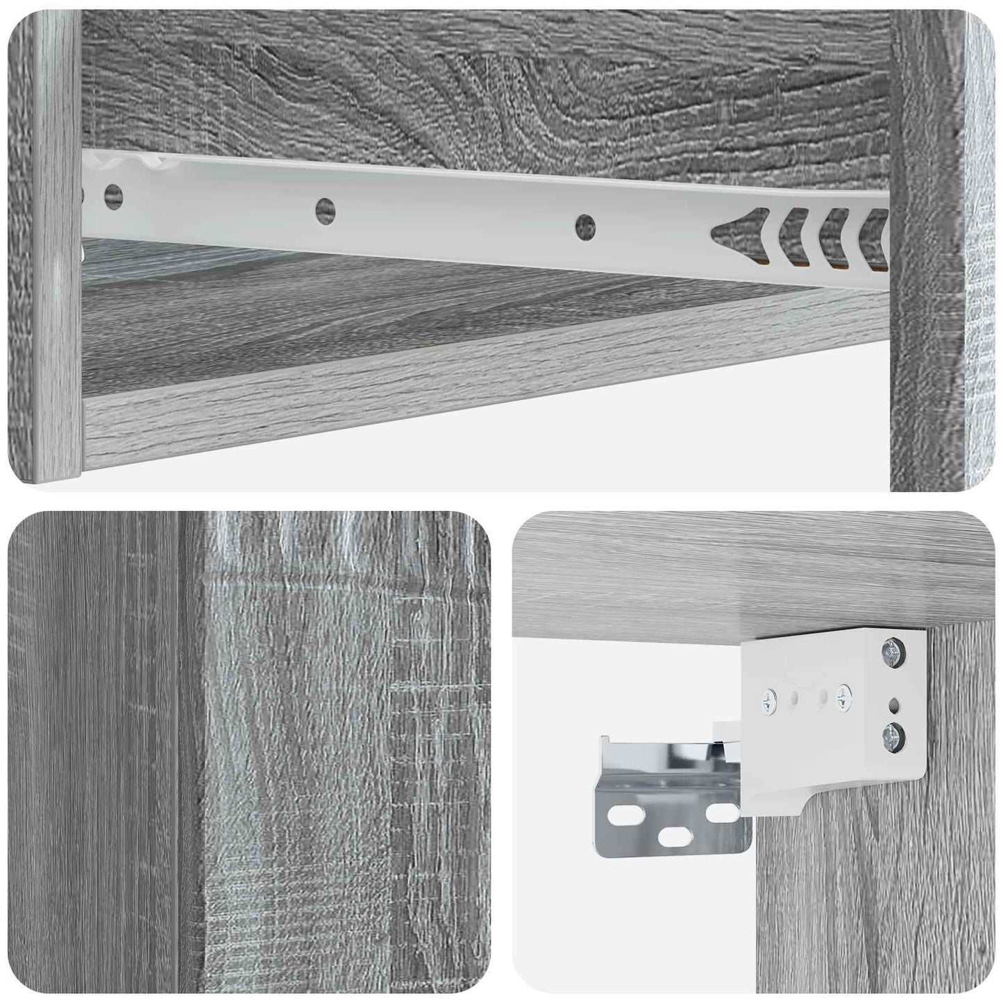 Wall-Mounted Side Table Grey Sonoma 59 x 34.5 x 17 cm