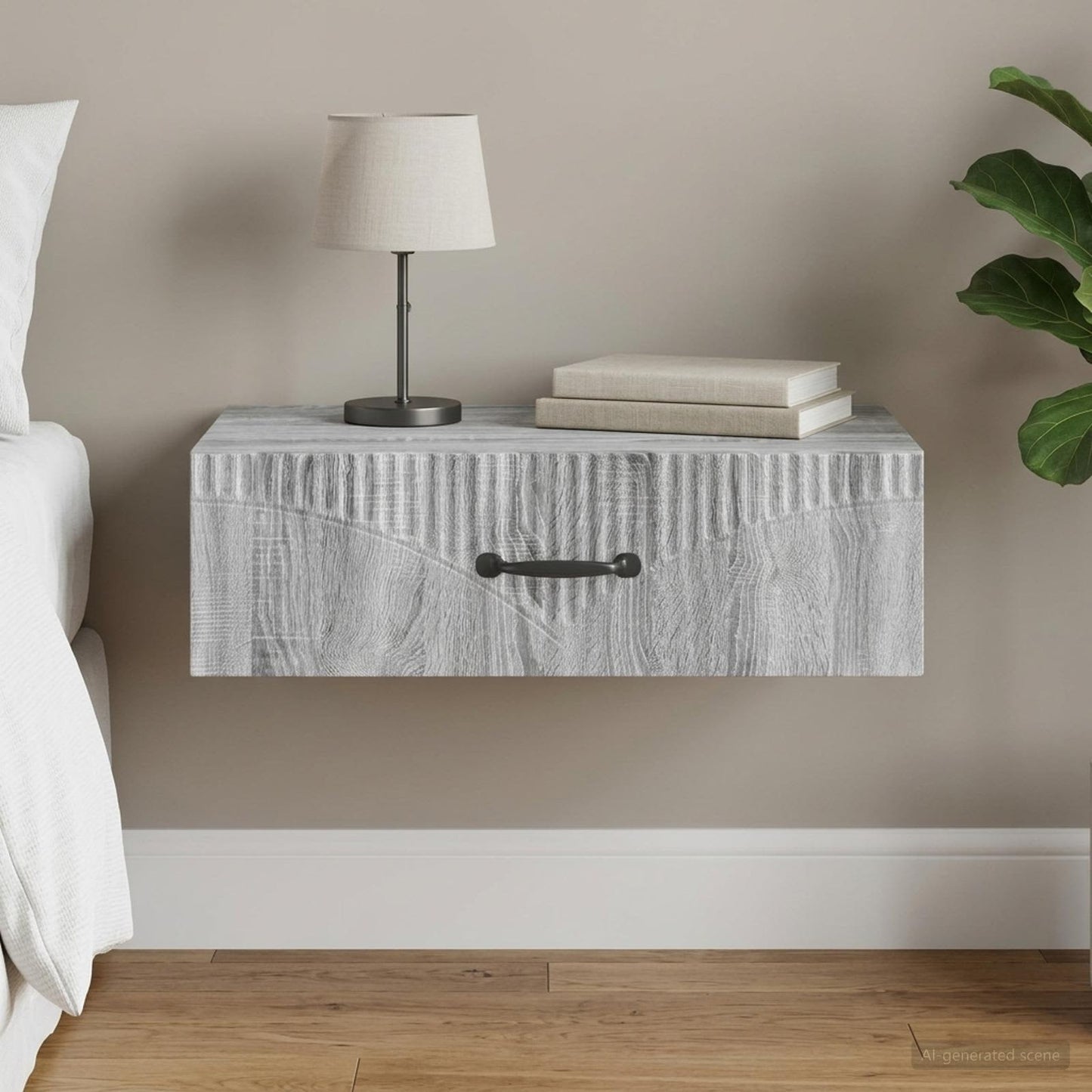 Wall-Mounted Side Table Grey Sonoma 59 x 34.5 x 17 cm