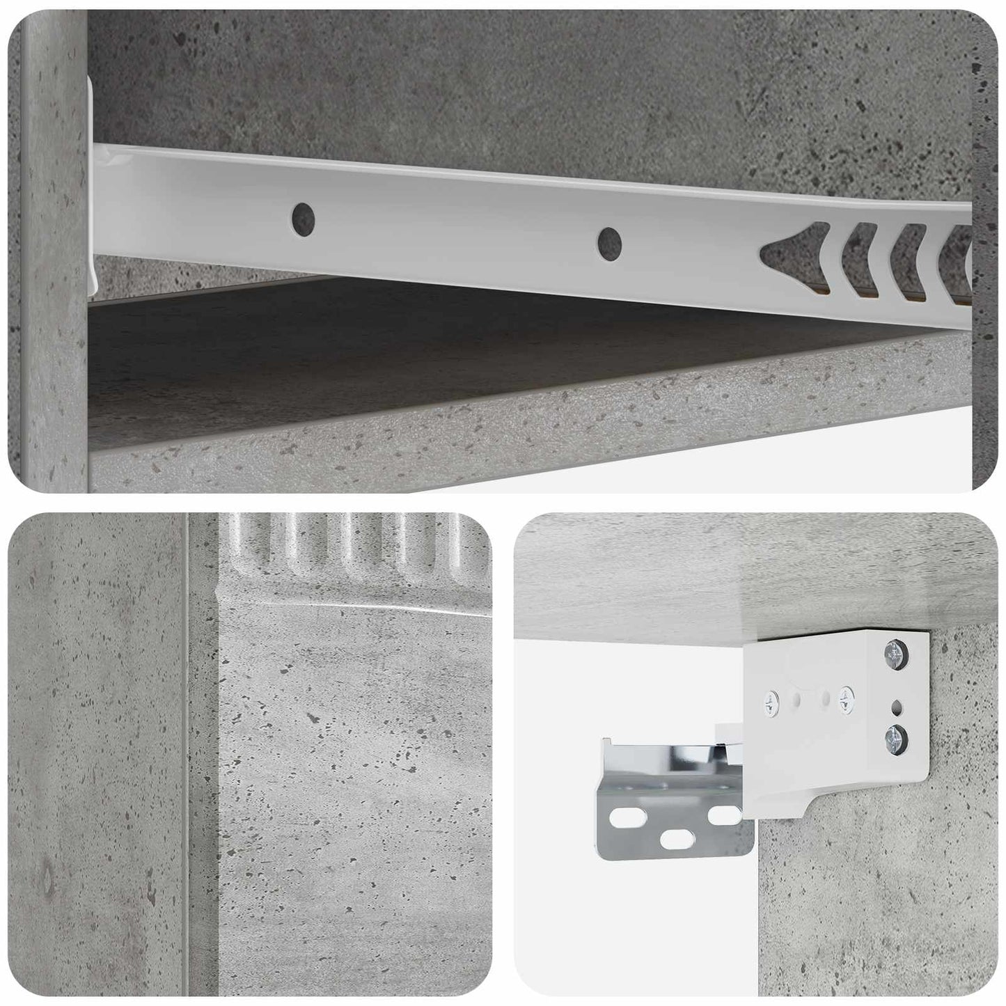 Wall-Mounted Side Table Concrete Grey 87.5 x 34.5 x 17 cm