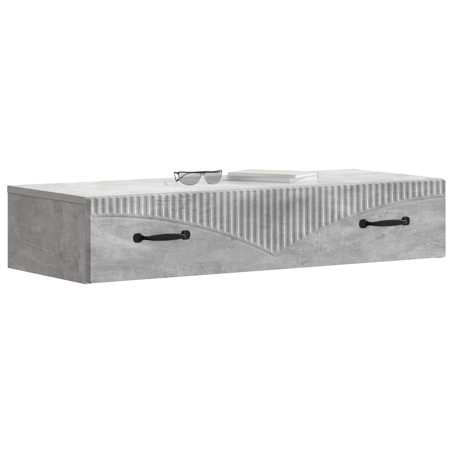 Wall-Mounted Side Table Concrete Grey 87.5 x 34.5 x 17 cm