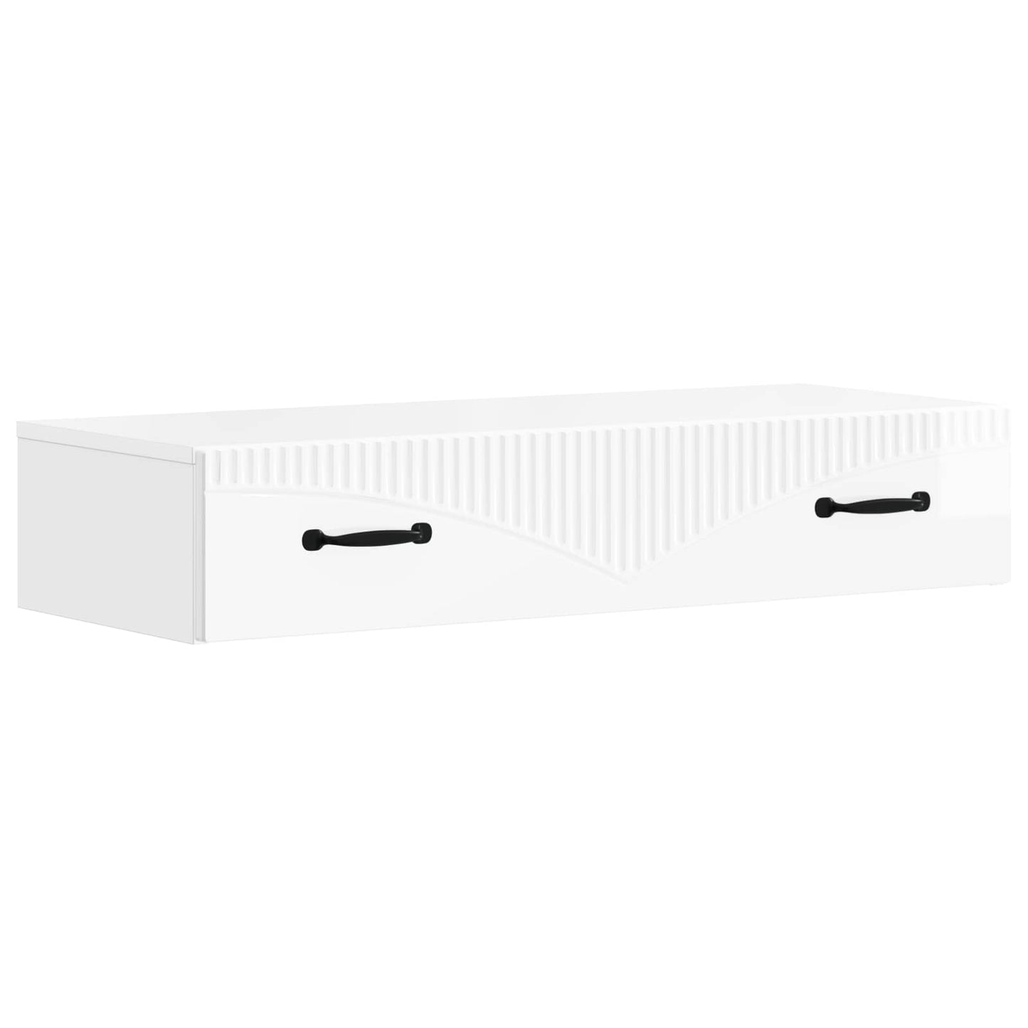 Wall-Mounted Side Table High Gloss White 87.5 x 34.5 x 17 cm