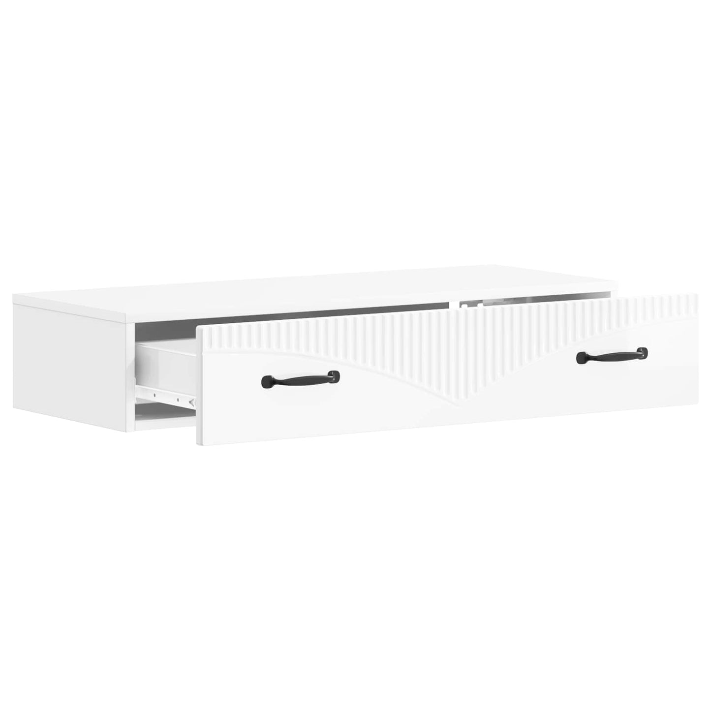 Wall-Mounted Side Table High Gloss White 87.5 x 34.5 x 17 cm