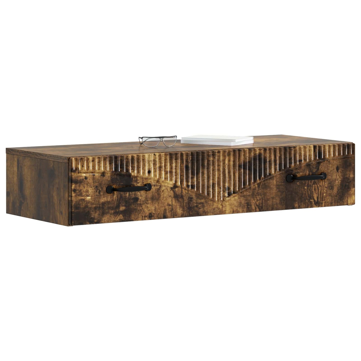 Wall-Mounted Side Table Smoked Oak 87.5 x 34.5 x 17 cm