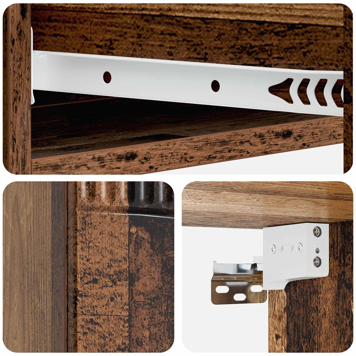 Wall-Mounted Side Table Old Wood 87.5 x 34.5 x 17 cm