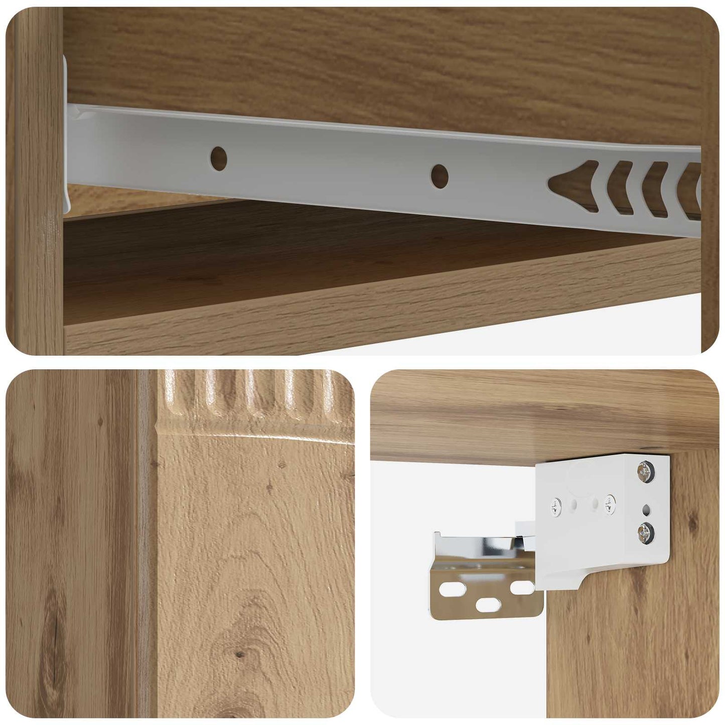 Wall-Mounted Side Table Artisan Oak 87.5 x 34.5 x 17 cm