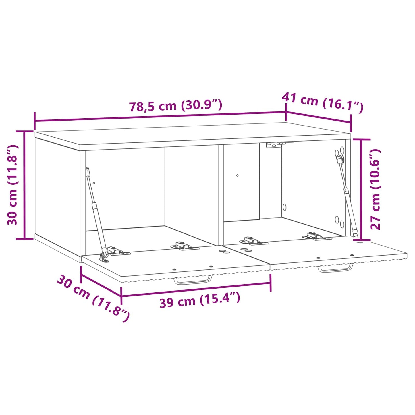 Wall-Mounted TV Cabinet 78.5 x 41 x 30 cm Artisan Oak