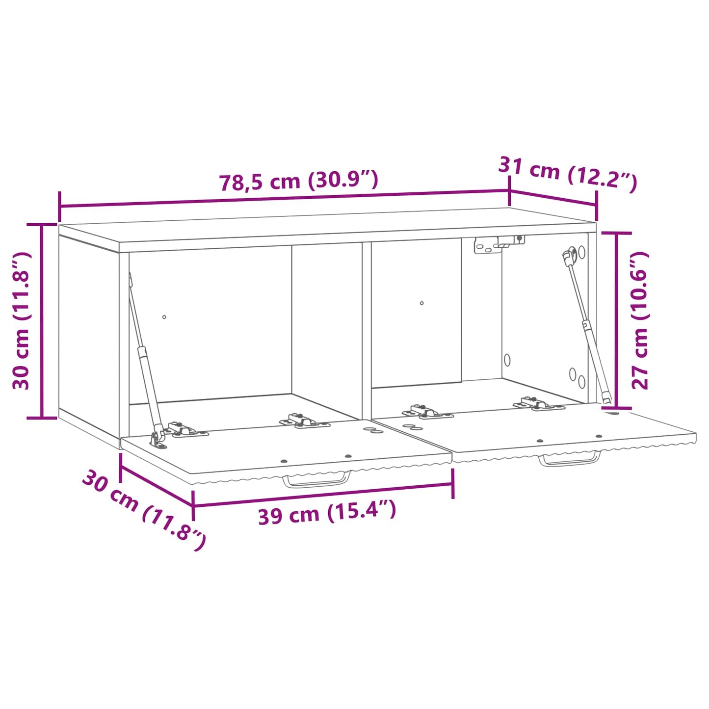 Wall-Mounted TV Cabinet Black 78.5 x 31 x 30 cm Engineered Wood
