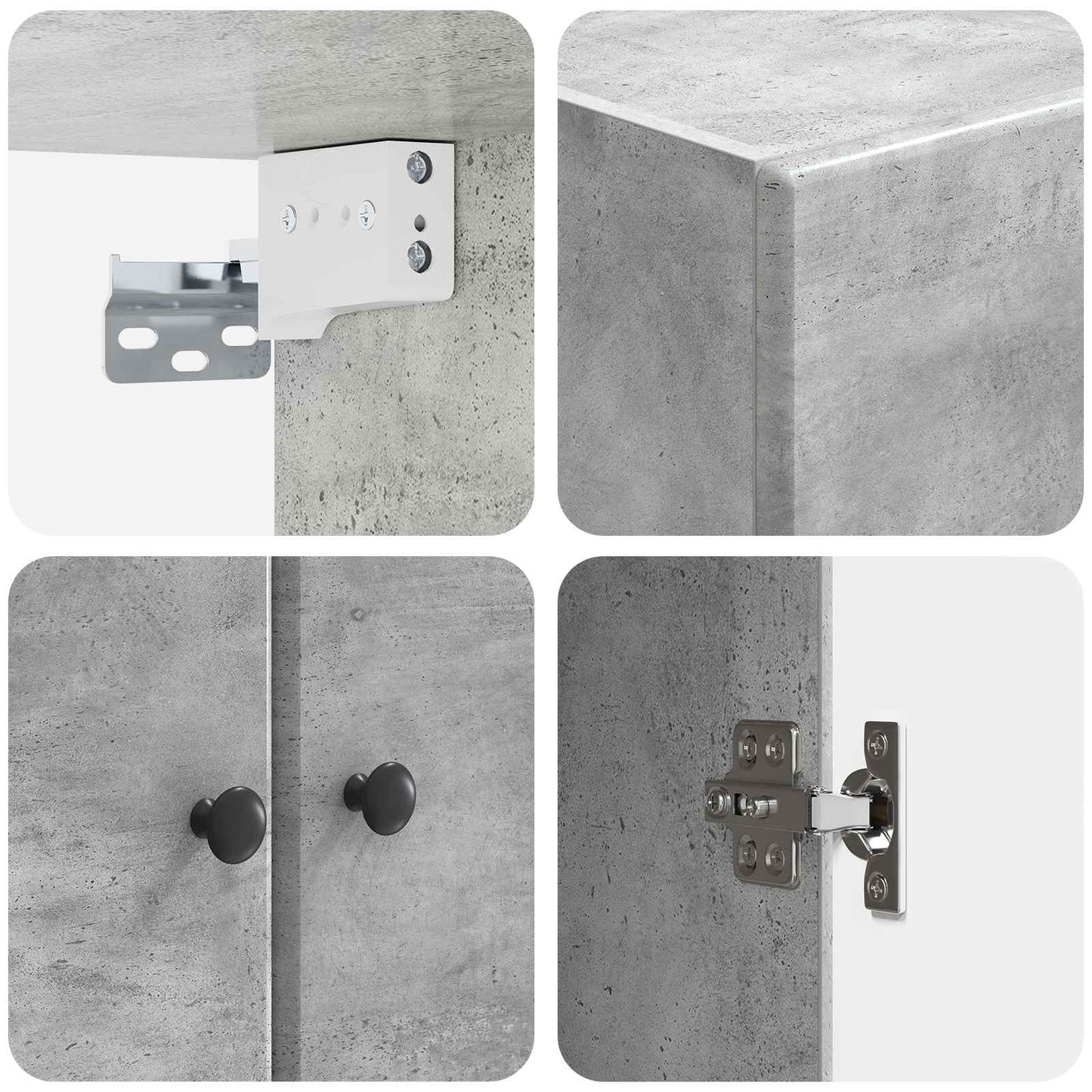 Wall-Mounted Cabinet Concrete Grey 66 x 34.5 x 90 cm