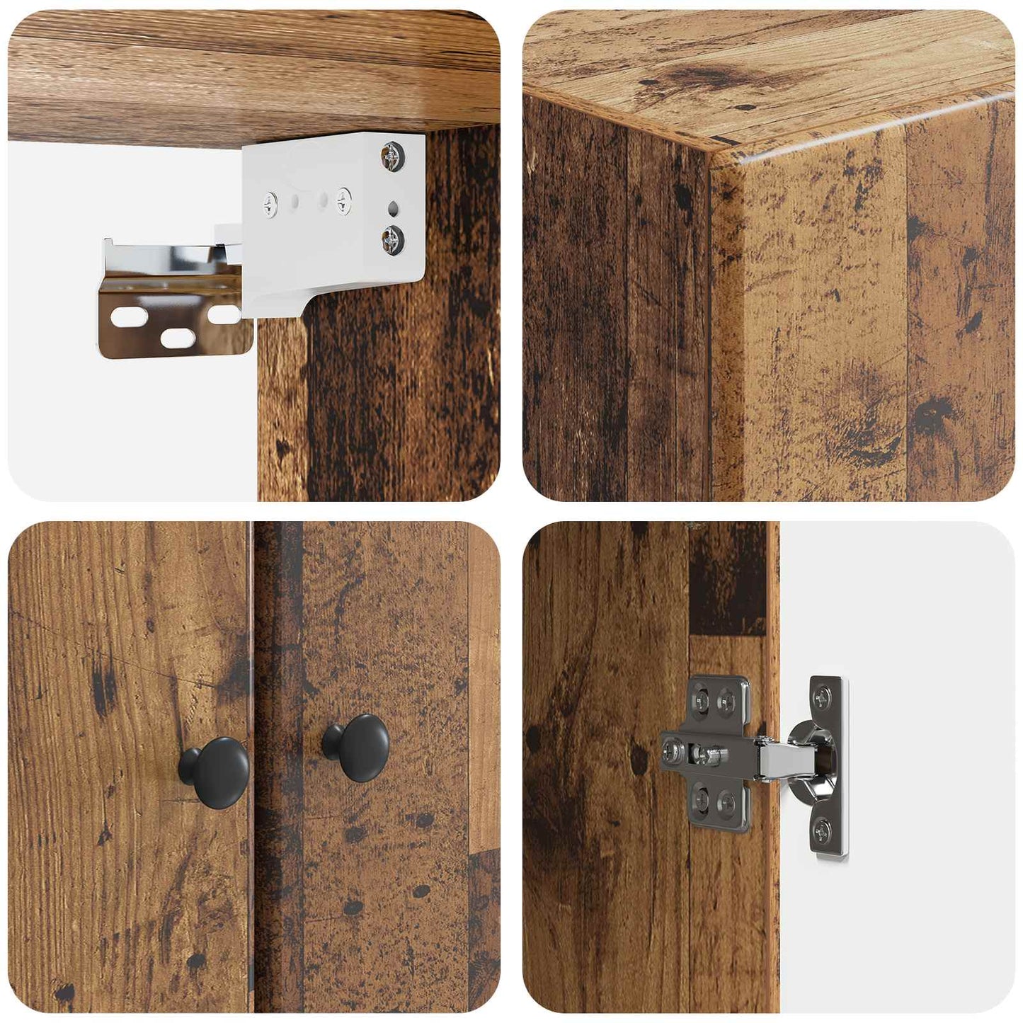 Wall-Mounted Cabinet Old Wood 66 x 34.5 x 90 cm Engineered Wood