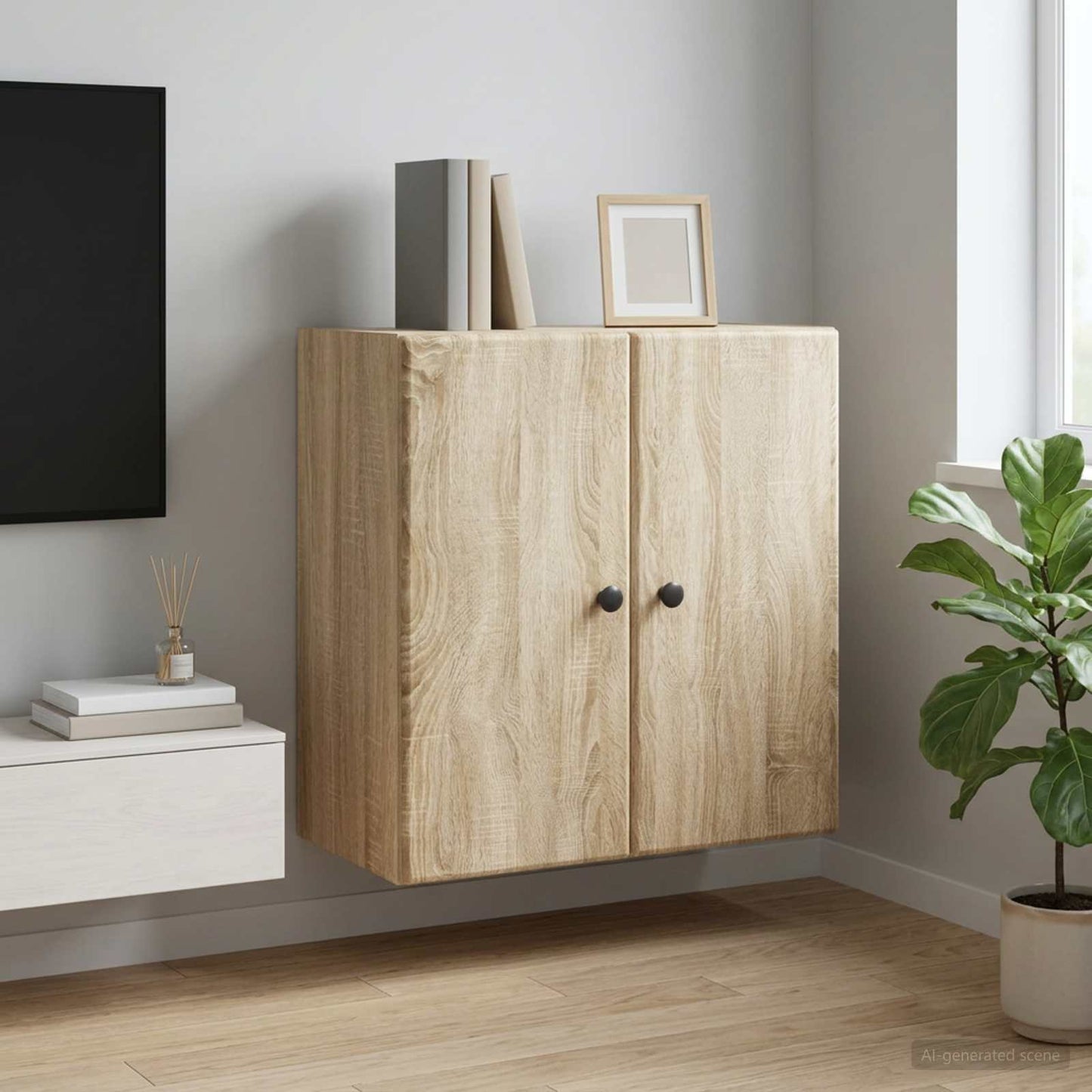 Wall-Mounted Cabinet Sonoma Oak 59 x 31 x 60 cm Engineered Wood