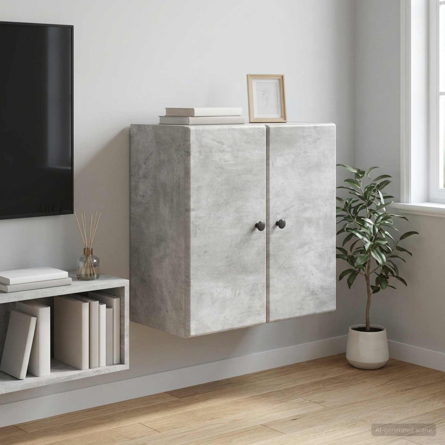 Wall-Mounted Cabinet Concrete Grey 59 x 31 x 60 cm