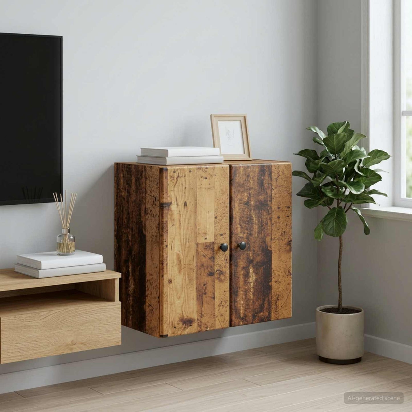 Wall-Mounted Cabinet Old Wood 59 x 31 x 60 cm Engineered Wood