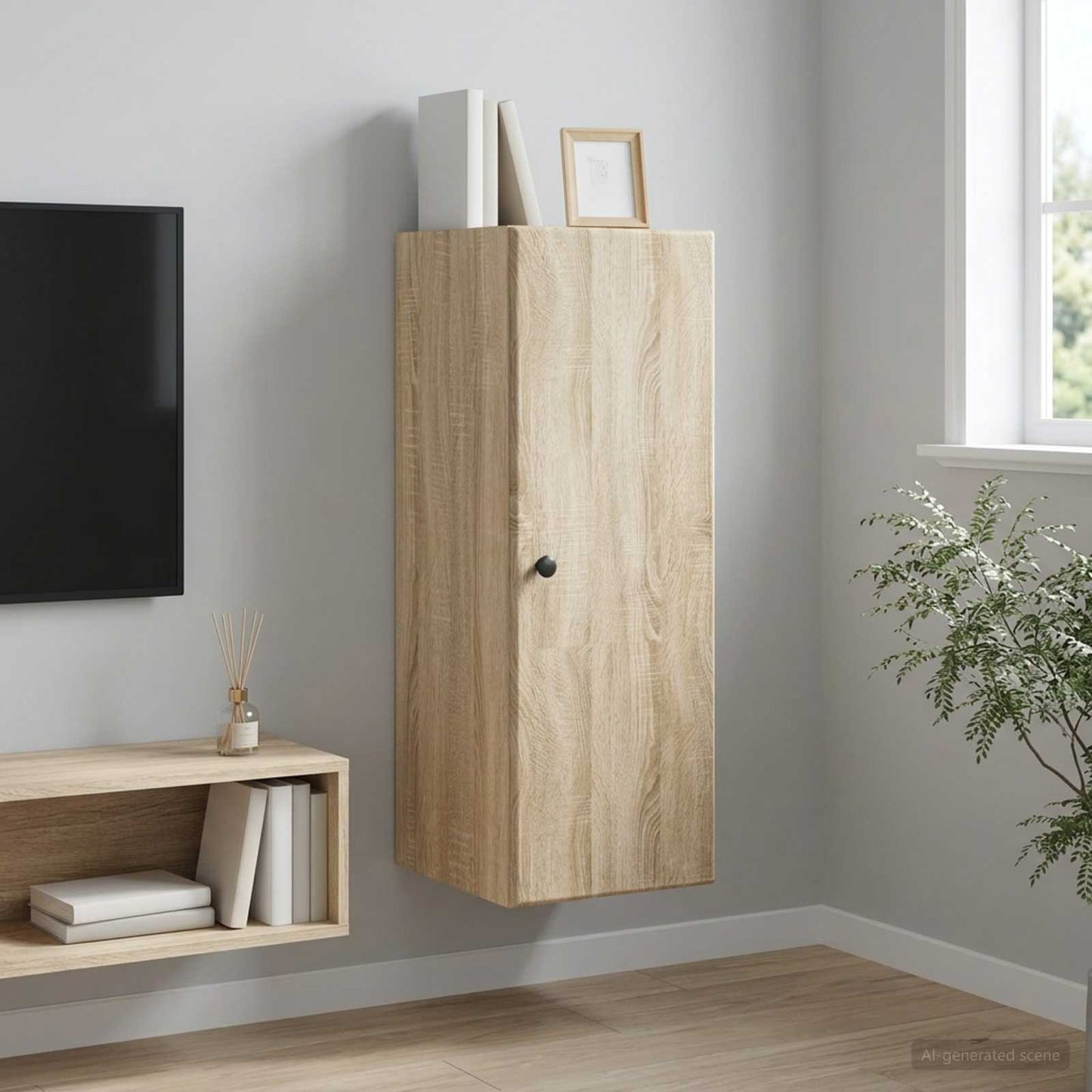 Wall-Mounted Cabinet Sonoma Oak 33 x 34.5 x 90 cm