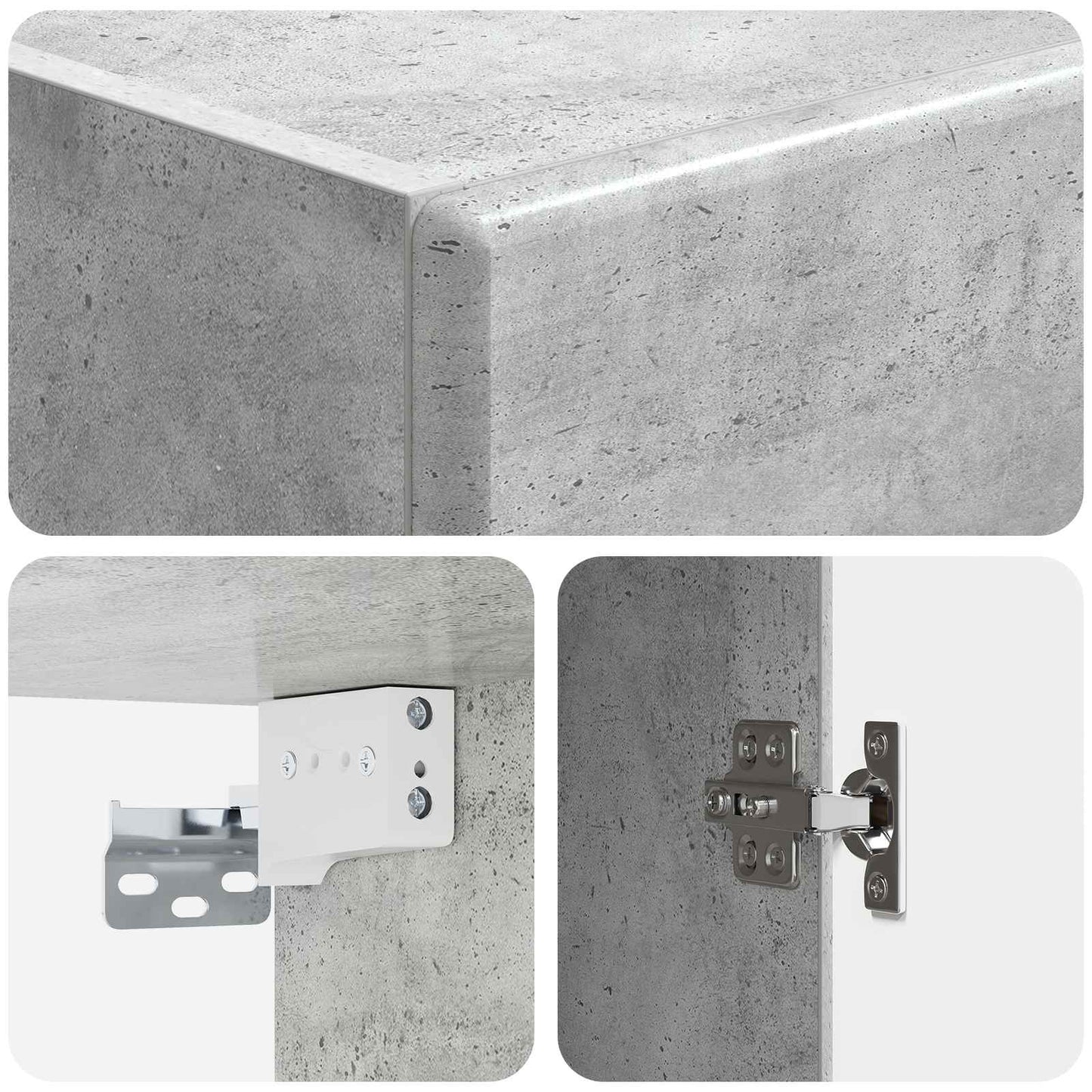 Wall-Mounted Cabinet Concrete Grey 33 x 34.5 x 90 cm