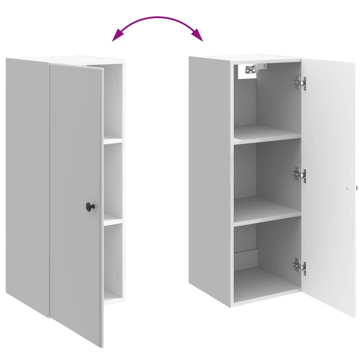 Wall-Mounted Cabinet High Gloss White 33 x 34.5 x 90 cm