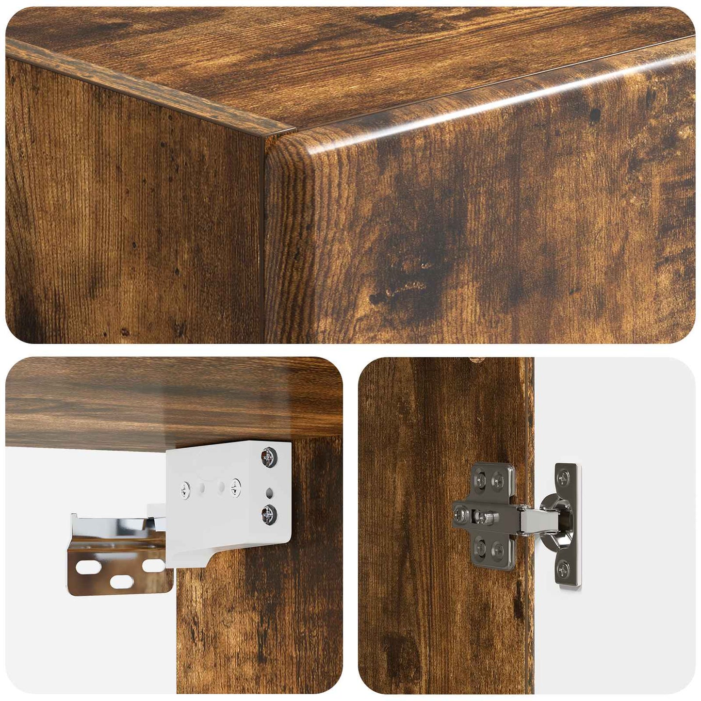 Wall-Mounted Cabinet Smoked Oak 33 x 34.5 x 90 cm