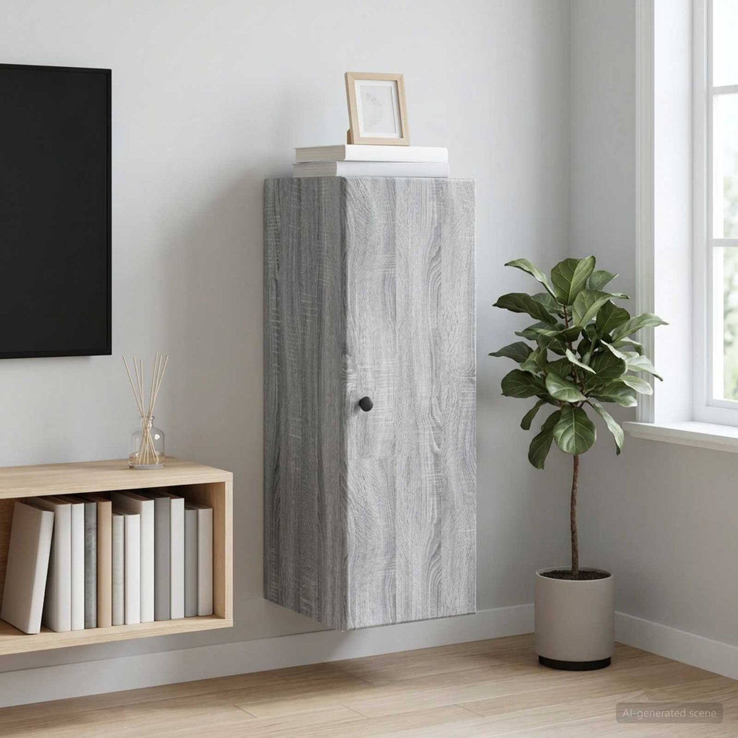 Wall-Mounted Cabinet Grey Sonoma 33 x 34.5 x 90 cm