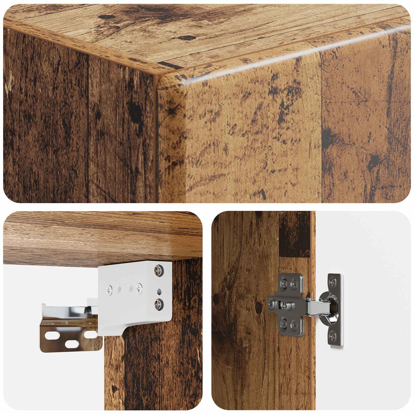 Wall-Mounted Cabinet Old Wood 33 x 34.5 x 90 cm Engineered Wood