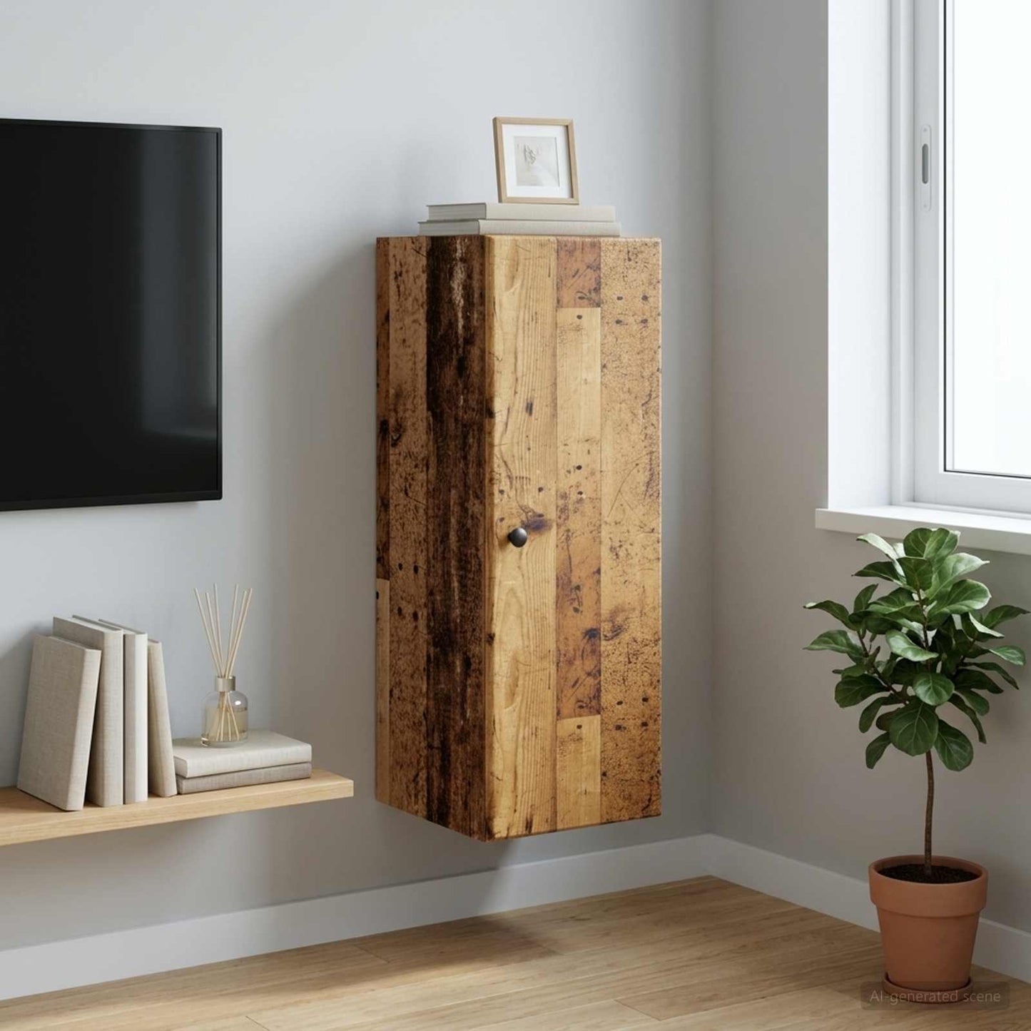 Wall-Mounted Cabinet Old Wood 33 x 34.5 x 90 cm Engineered Wood