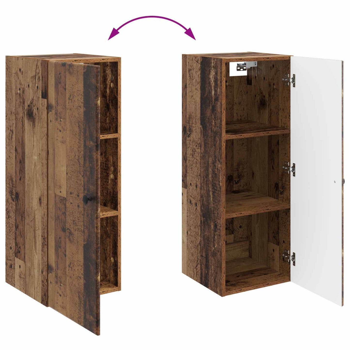 Wall-Mounted Cabinet Old Wood 33 x 34.5 x 90 cm Engineered Wood