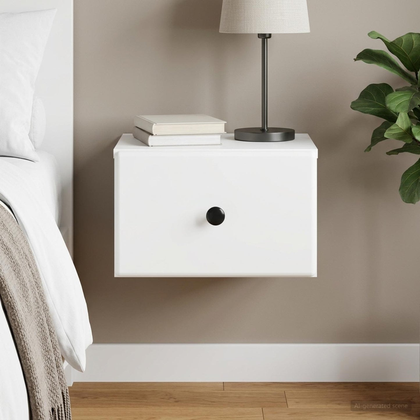 Wall-Mounted Bedside Cabinet White 34.5 x 33 x 20 cm