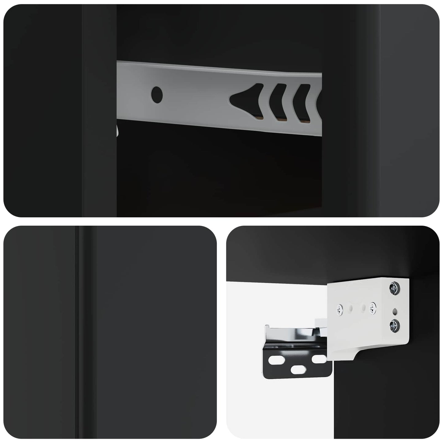 Wall-Mounted Bedside Cabinet 2 pcs Black 34.5 x 33 x 20 cm