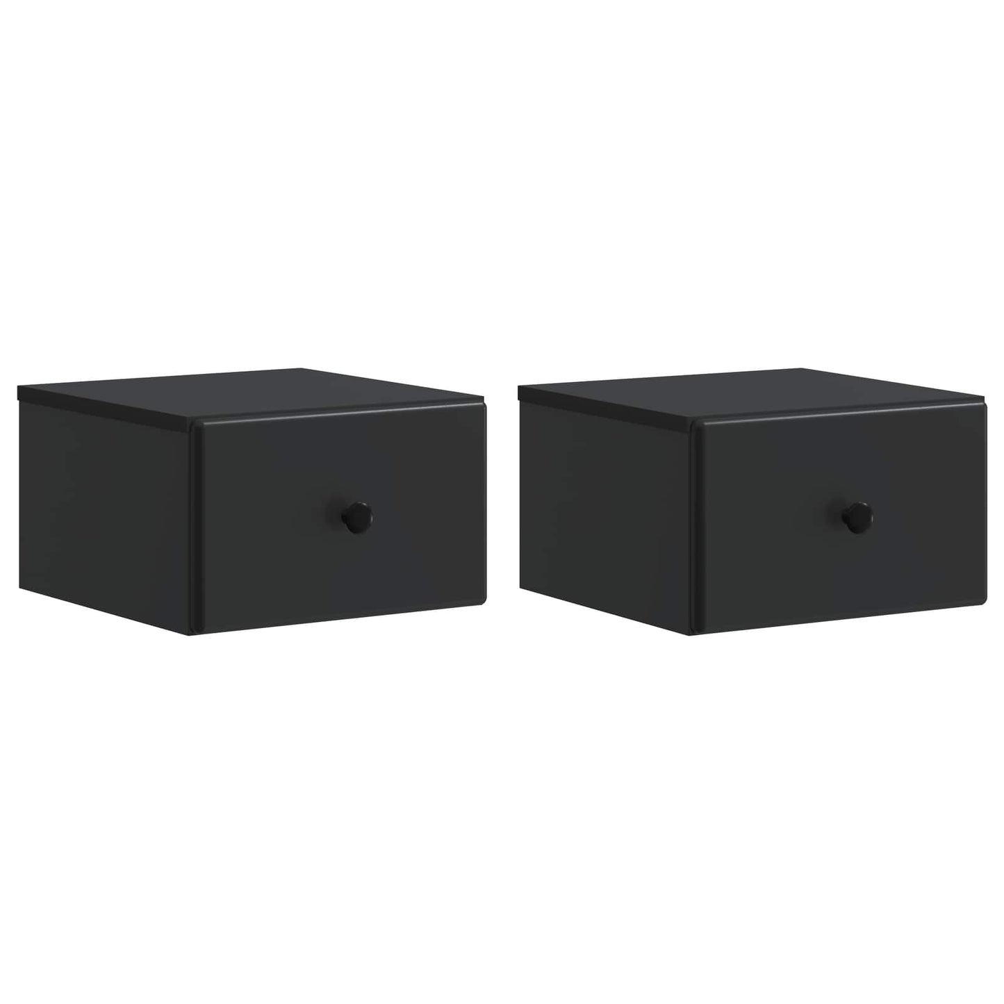 Wall-Mounted Bedside Cabinet 2 pcs Black 34.5 x 33 x 20 cm