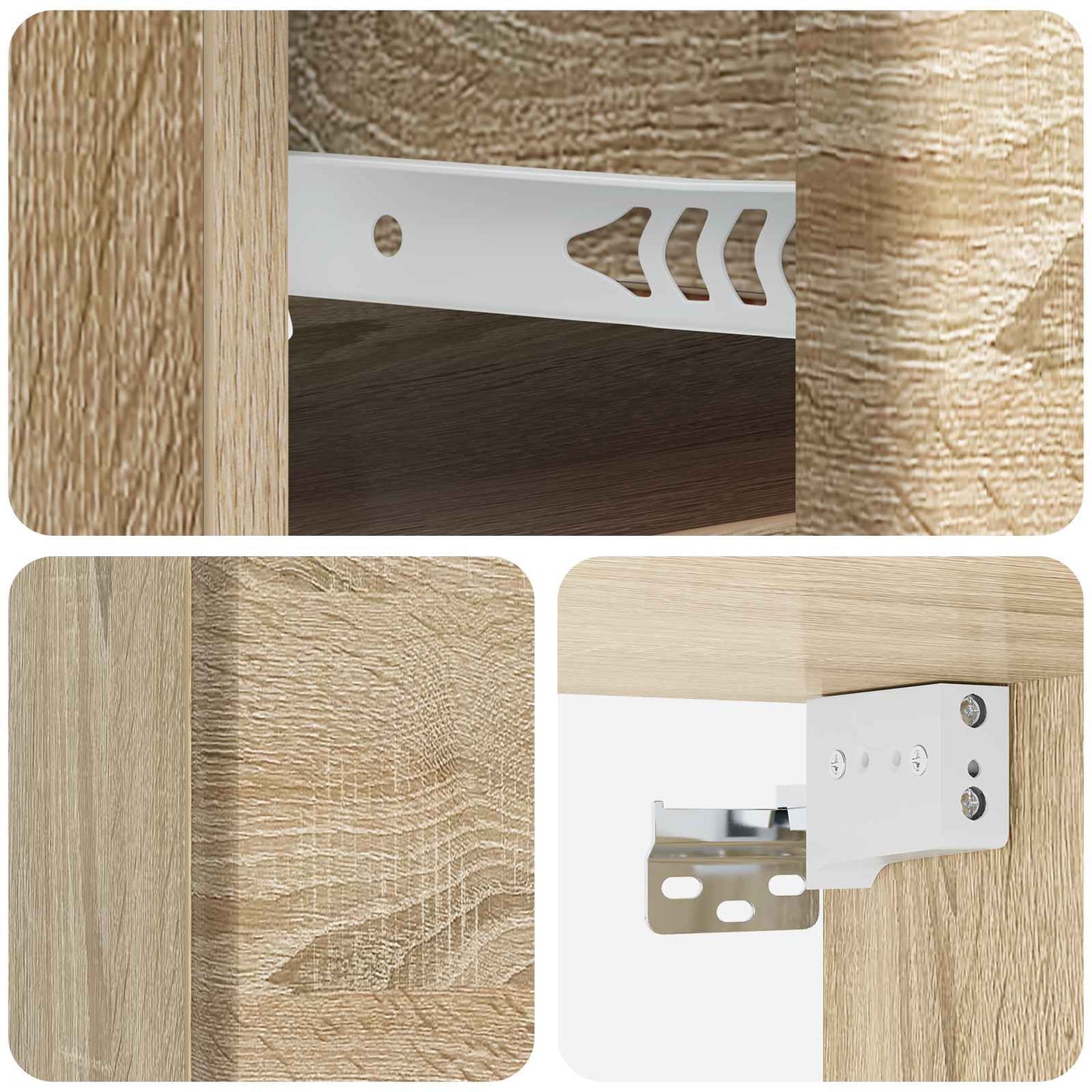 Wall-Mounted Bedside Cabinet Sonoma Oak 34.5 x 33 x 20 cm