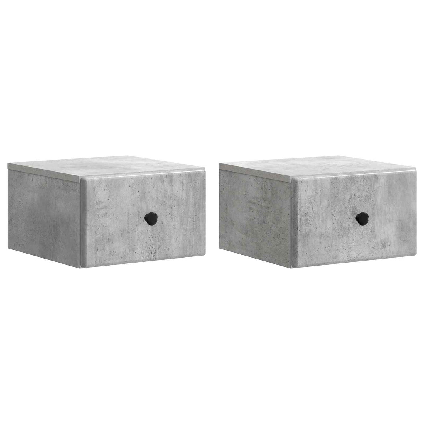 Wall-Mounted Bedside Cabinet with Drawer 2 pcs Concrete Grey