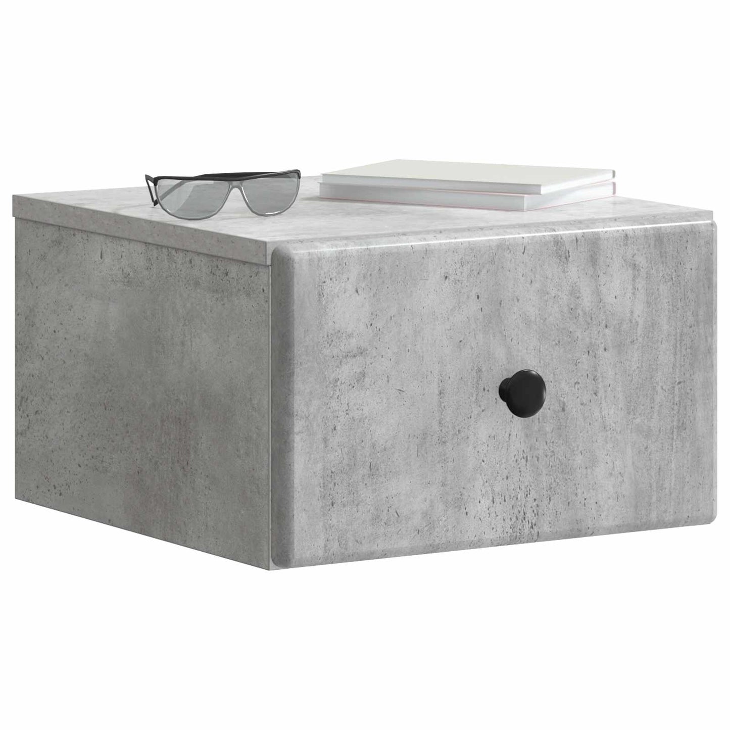 Wall-Mounted Bedside Cabinet with Drawer 2 pcs Concrete Grey