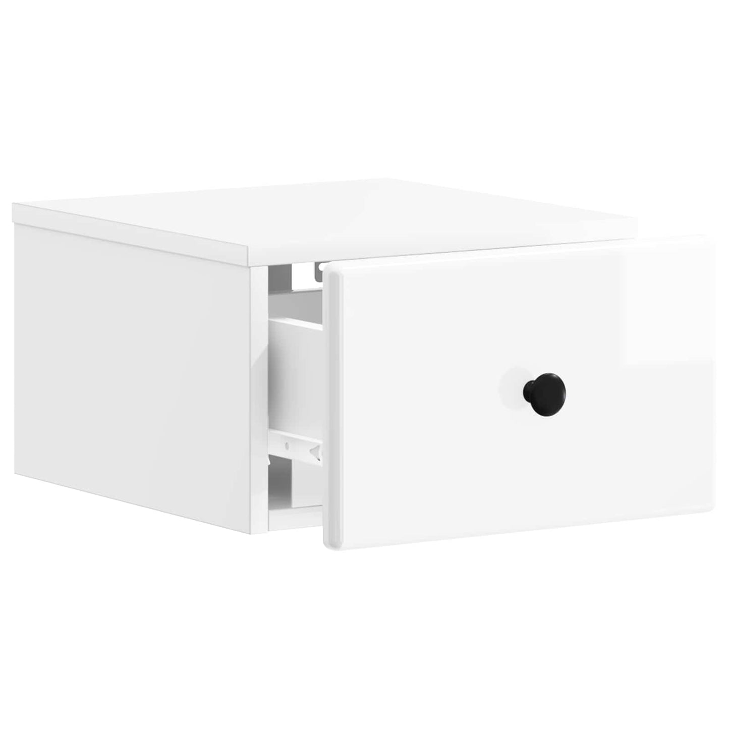 Wall-Mounted Bedside Cabinet High Gloss White 34.5 x 33 x 20 cm