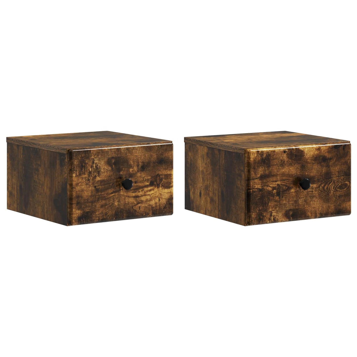 Wall-Mounted Bedside Cabinet 2 pcs Smoked Oak 34.5 x 33 x 20 cm