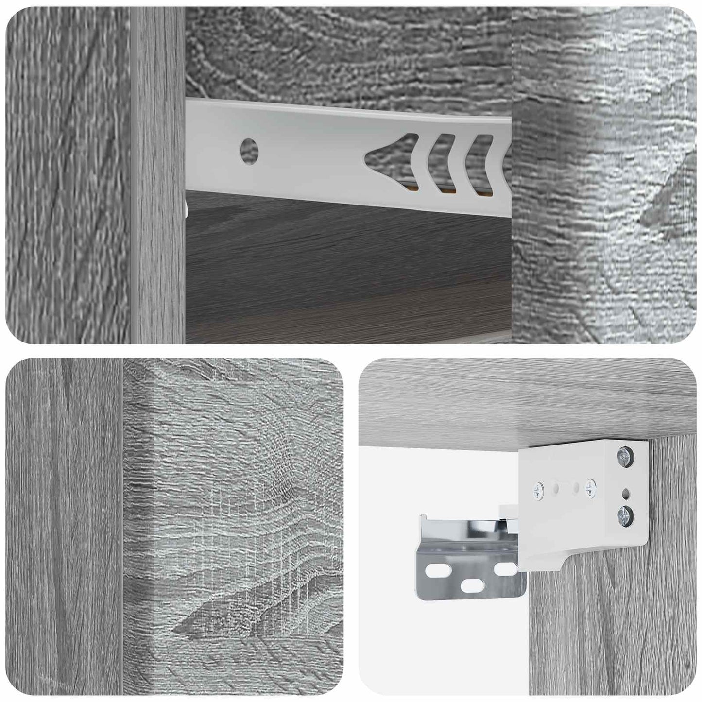 Wall-Mounted Bedside Cabinet 2 pcs Grey Sonoma Engineered Wood