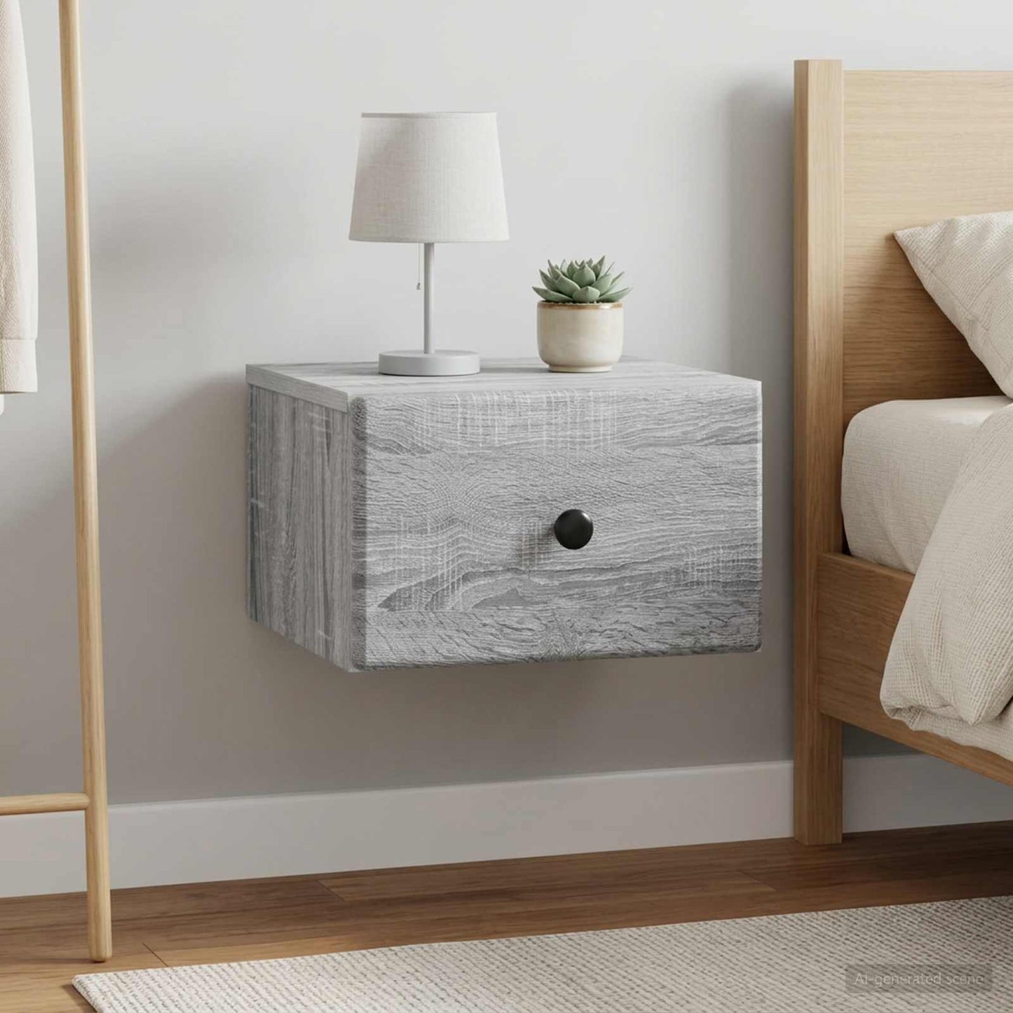 Wall-Mounted Bedside Cabinet 2 pcs Grey Sonoma Engineered Wood
