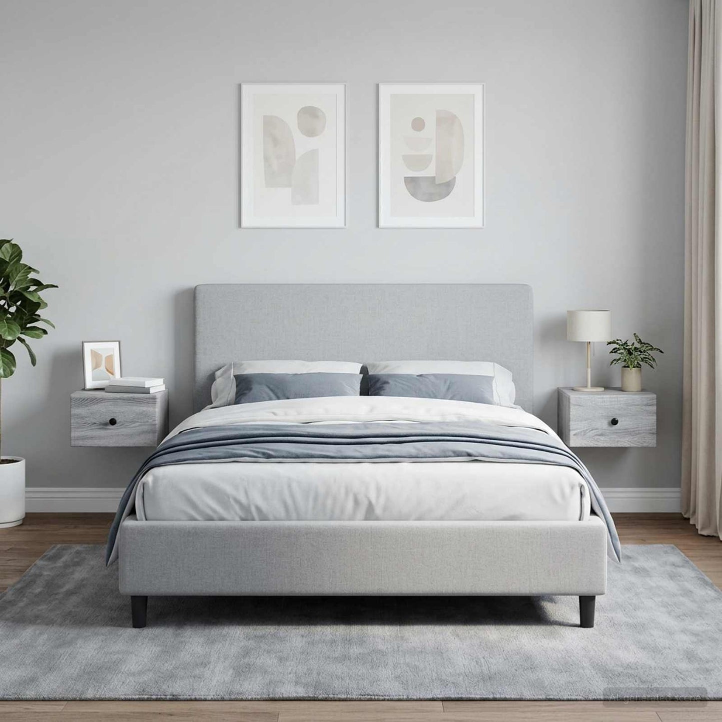 Wall-Mounted Bedside Cabinet 2 pcs Grey Sonoma Engineered Wood