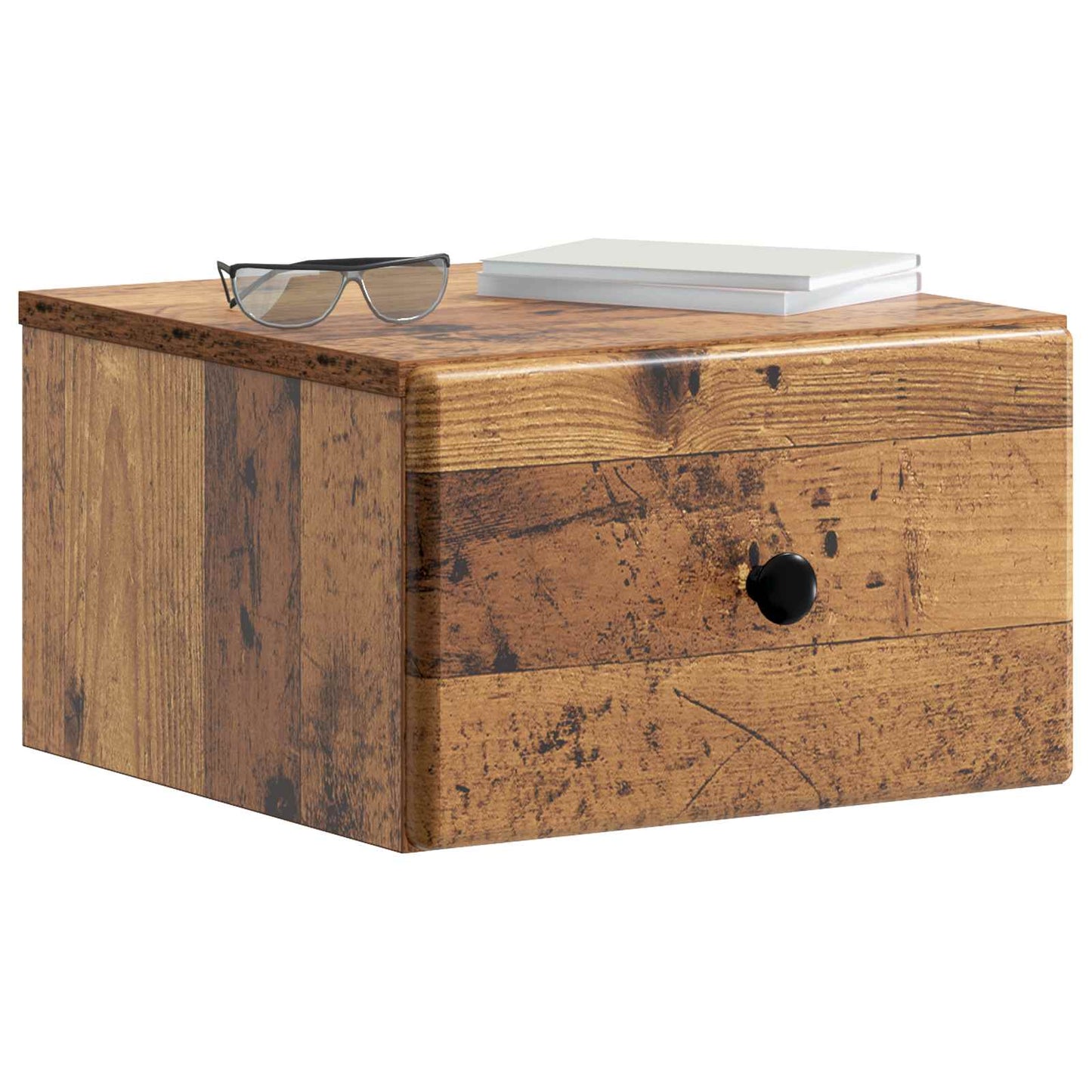 Wall-Mounted Bedside Cabinet Old Wood 34.5 x 33 x 20 cm