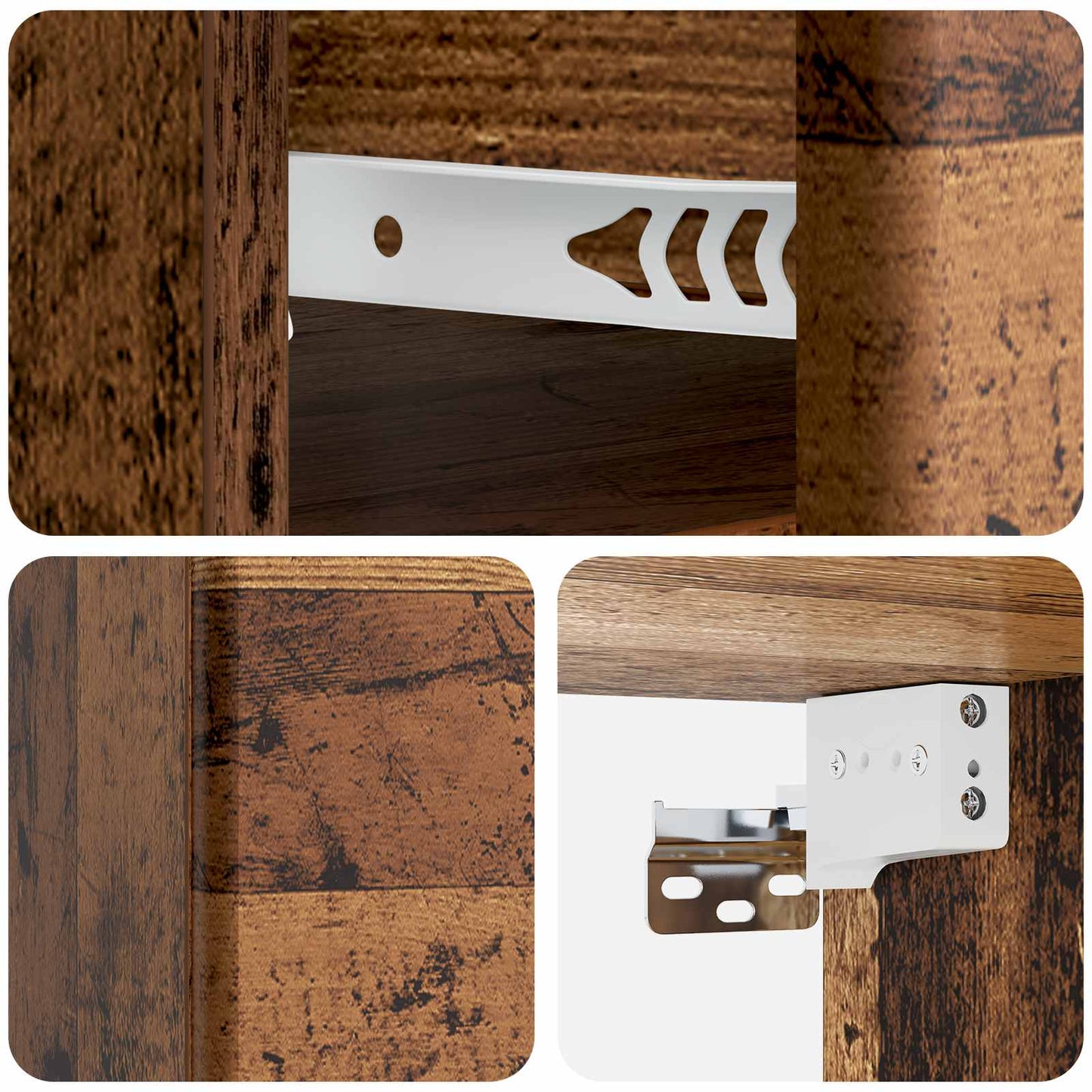 Wall-Mounted Bedside Cabinet 2 pcs Old Wood 34.5 x 33 x 20 cm