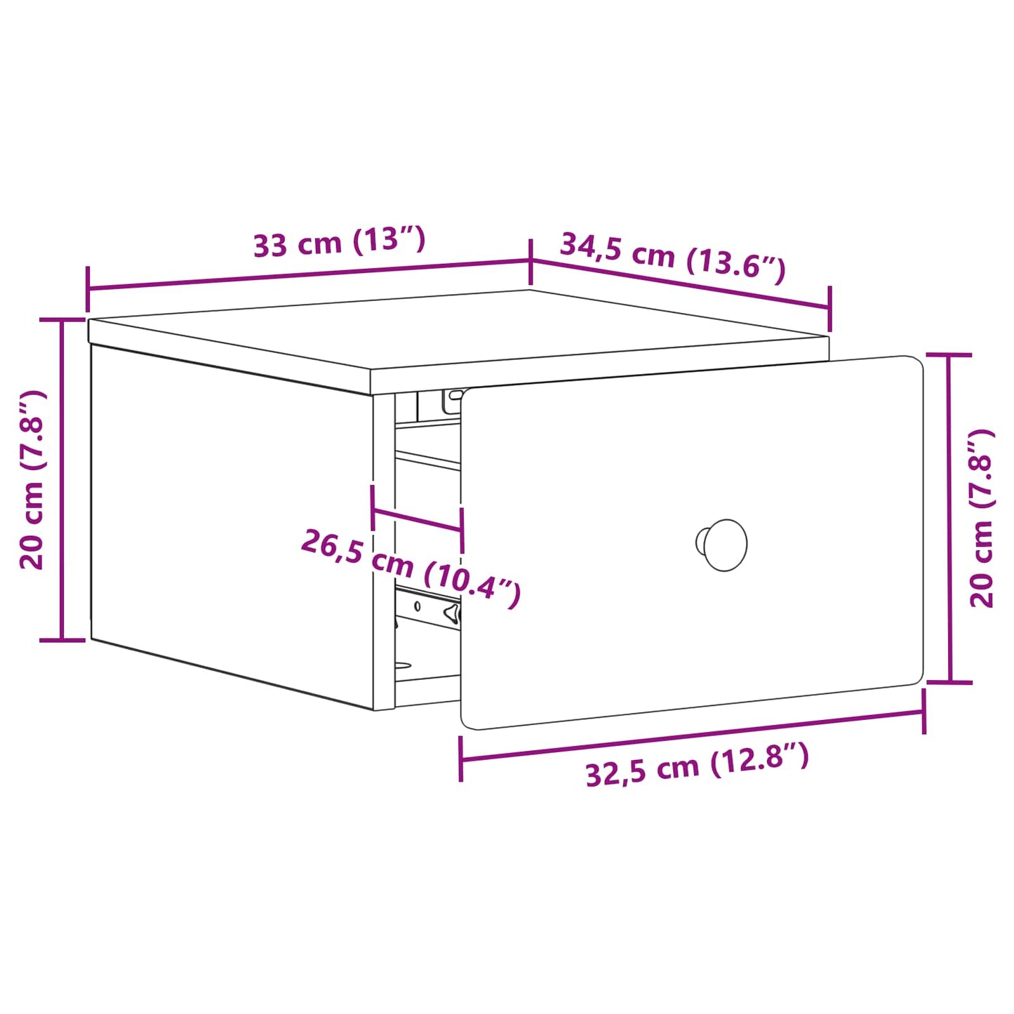 Wall-Mounted Bedside Cabinet 2 pcs Old Wood 34.5 x 33 x 20 cm