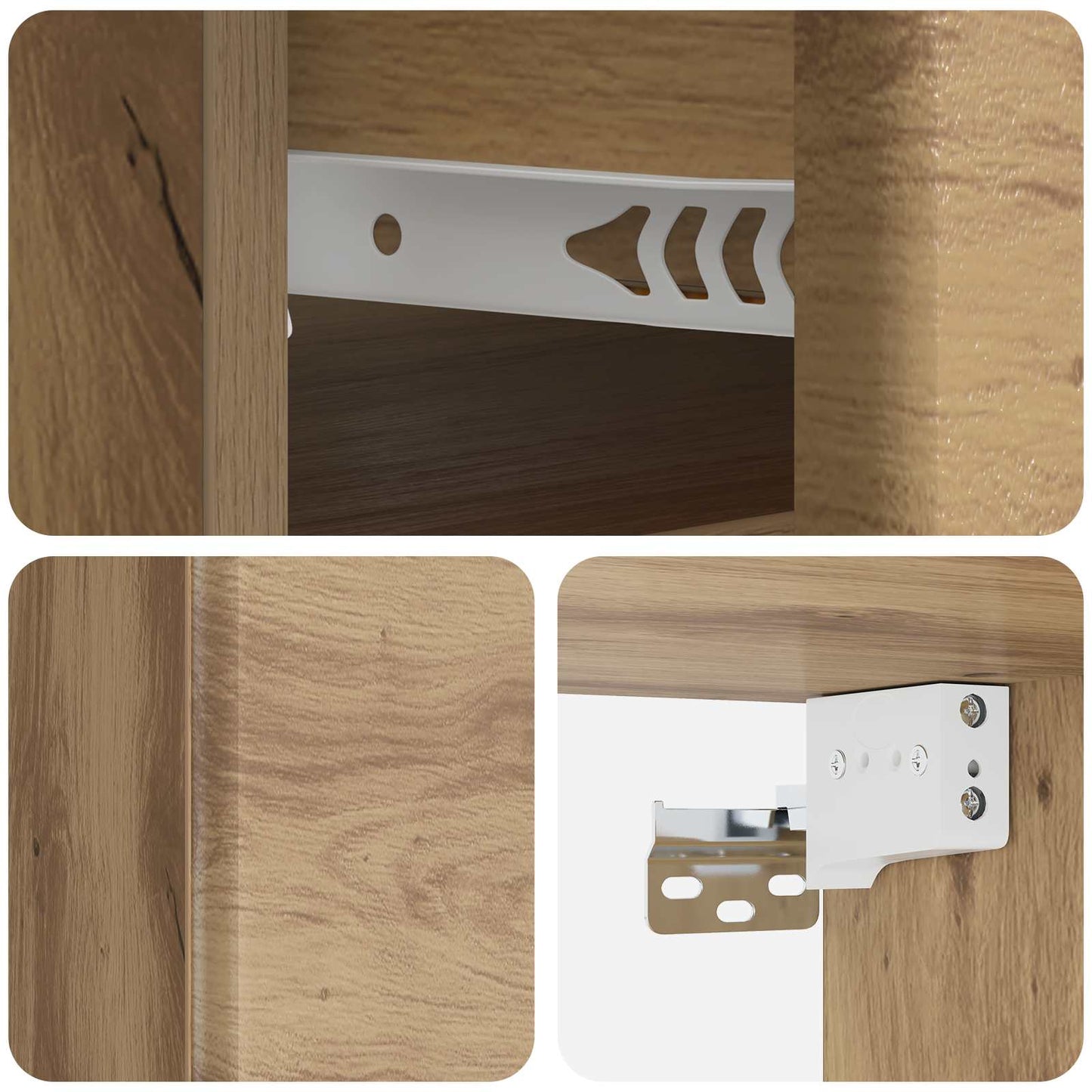 Wall-Mounted Bedside Cabinet 2 pcs Artisan Oak