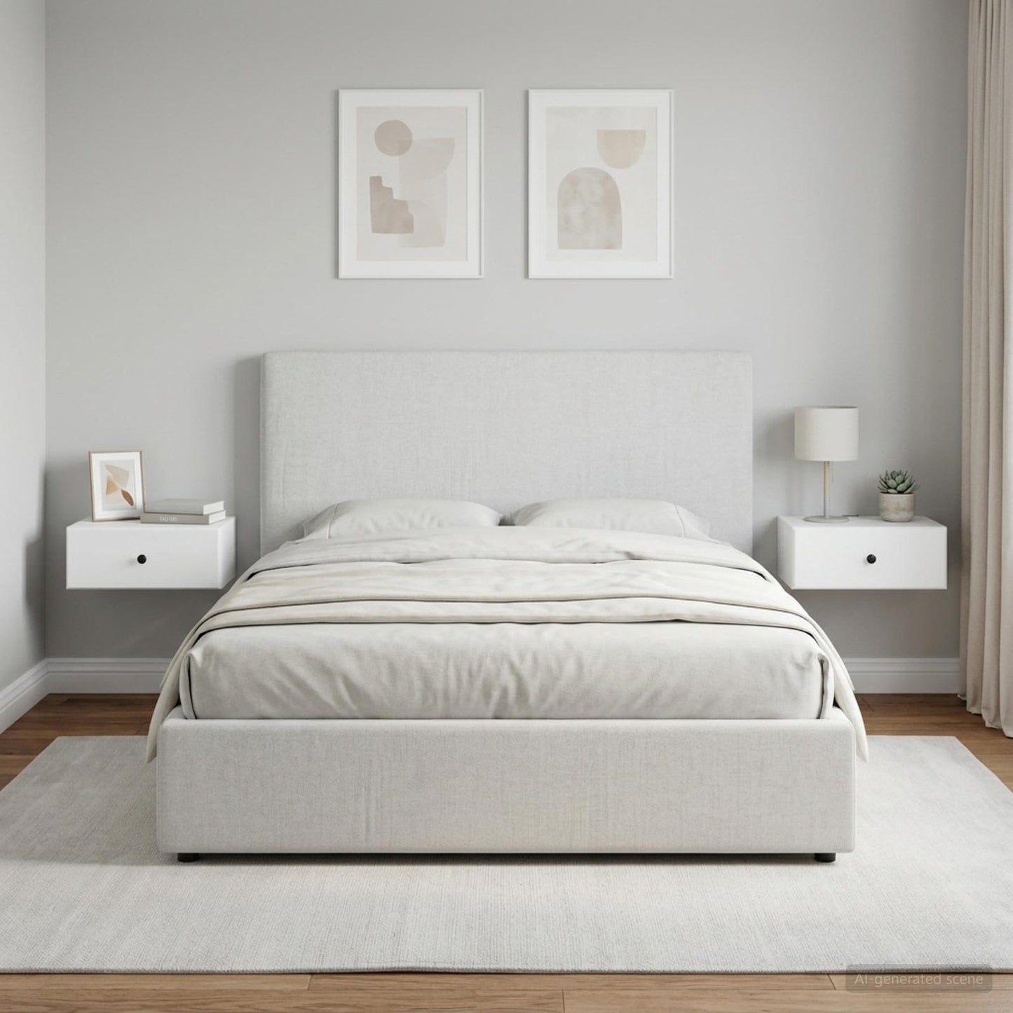 Wall-Mounted Bedside Cabinet 2 pcs White 49 x 34.5 x 20 cm
