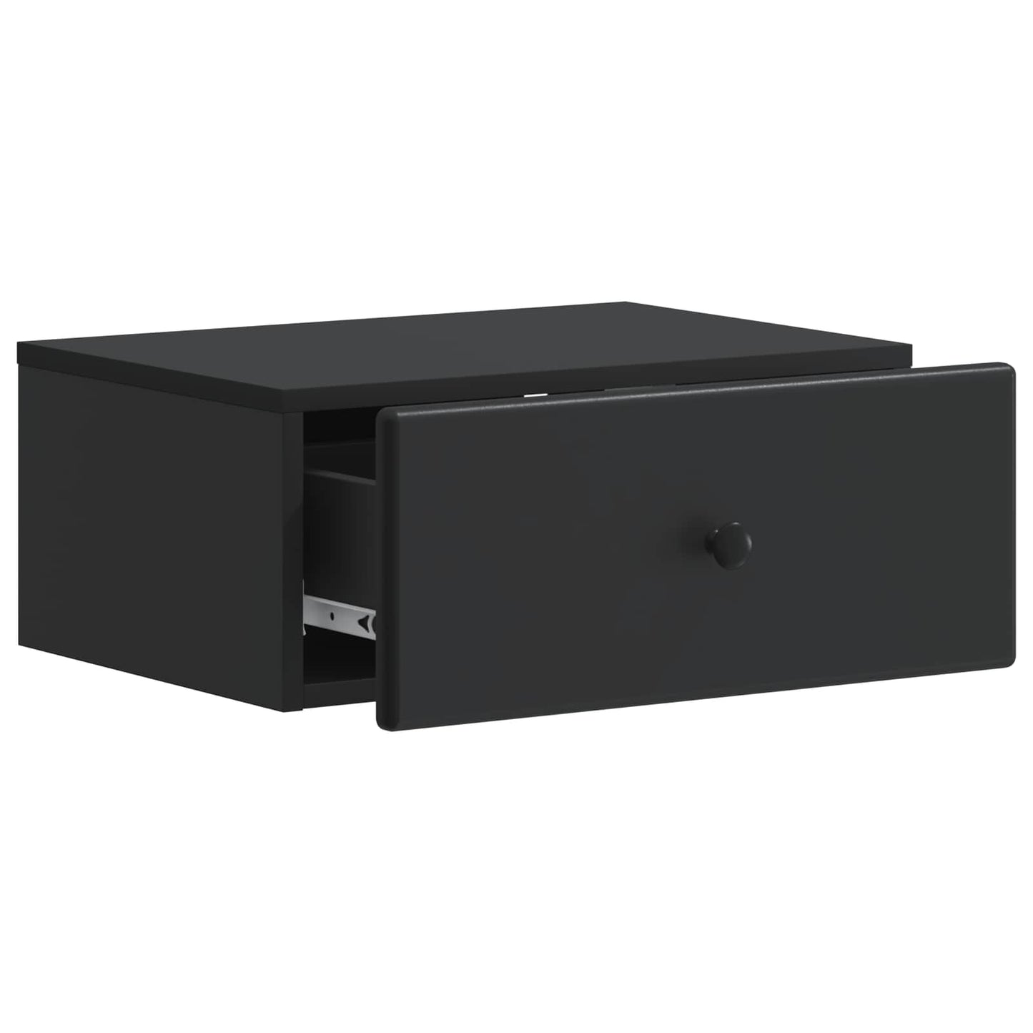 Wall-Mounted Bedside Cabinet Black 49 x 34.5 x 20 cm
