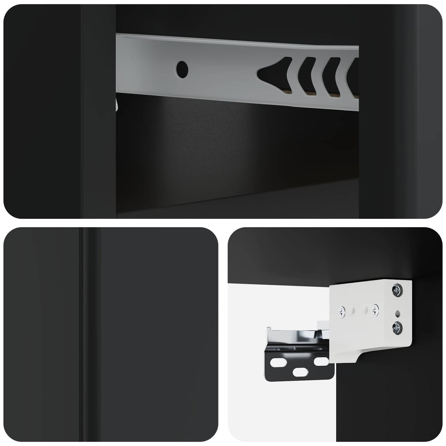 Wall-Mounted Bedside Cabinet 2 pcs Black 49 x 34.5 x 20 cm
